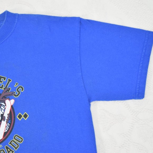 Garfinkel’s Bar Vail Colorado Moose Ski Snowboard Souvenir Lousy T-Shirt Blue YL - Picture 4 of 11